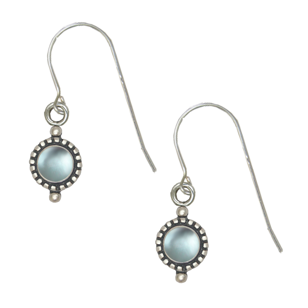 Sterling Silver Blue Topaz Gemstone Drop Dangle Earrings